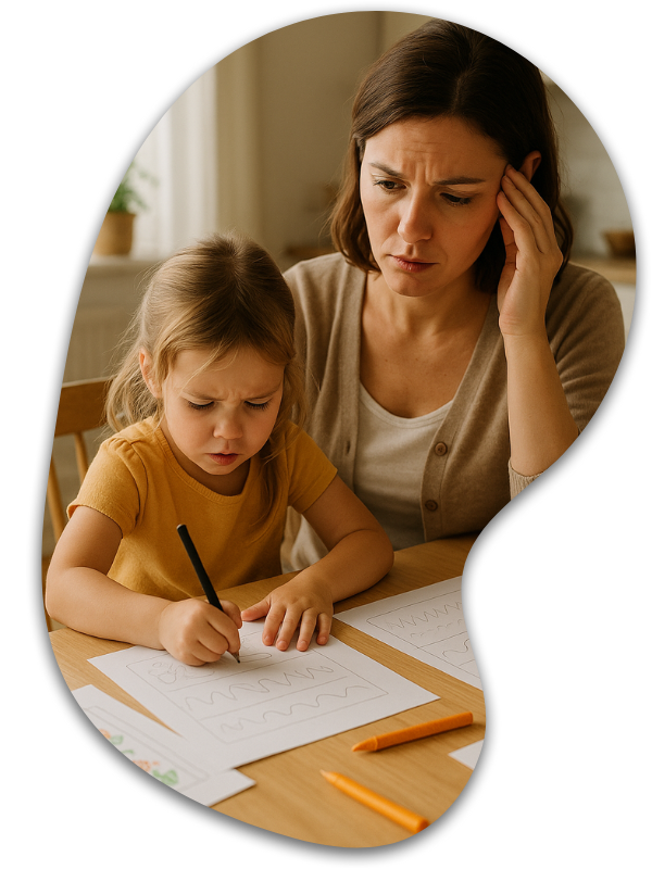 Figyelemzavaros kisgyerek tanulás közben