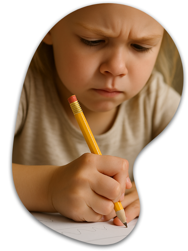 Görcsösen fogja a ceruzát